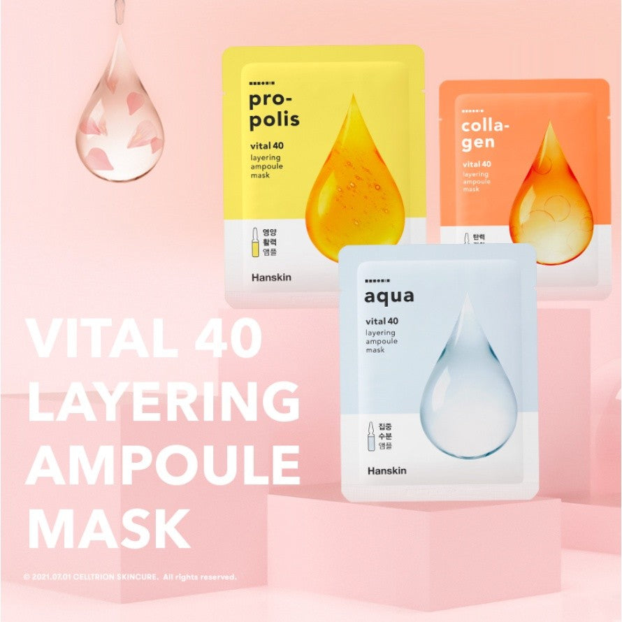 Hanskin Vital 40 Layering Ampoule Mask 21g