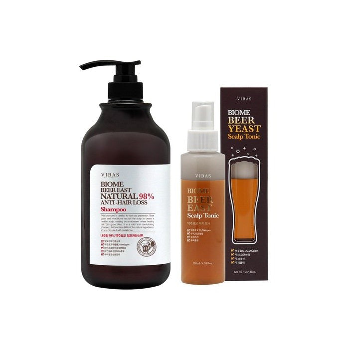VIBAS Biome Bear East Hair Loss Relief Shampoo 1000g + Tonic 120ml Set