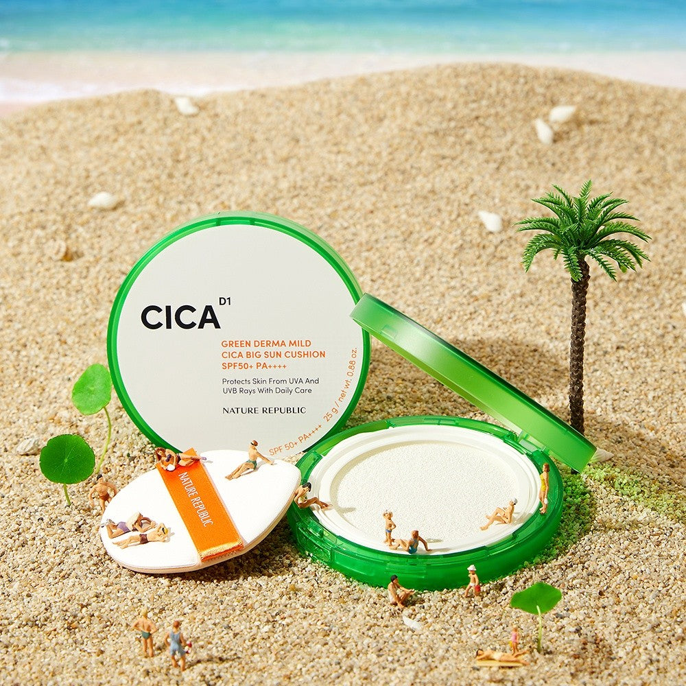 Nature Republic Green Derma Mild Cica Big Sun Cushion SPF50+PA++++ 25g