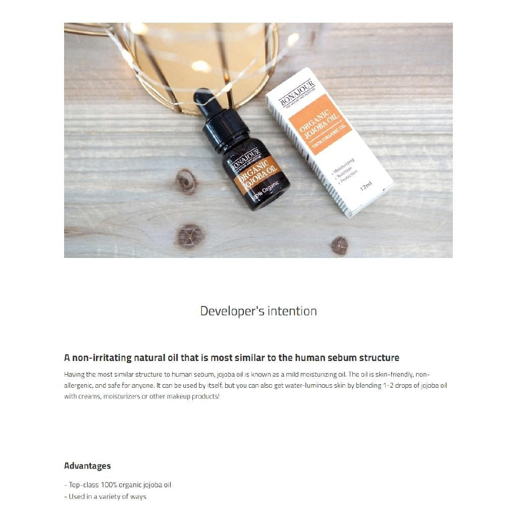 Bonajour Organic Jojoba Oil 12ml