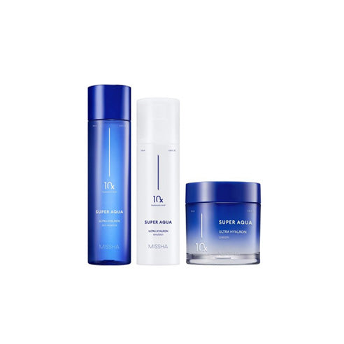 Missha New Super Aqua Ultra Hyalron Skin Essence 200ml + Emulsion 130ml + Cream 70ml Special Set
