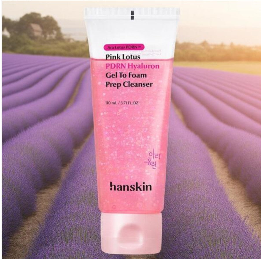 Hanskin Pink Lotus PDRN Hyaluron Gel to Foam Prep Cleanser 110ml