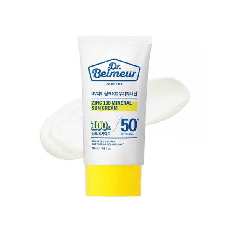 Dr. Belmeur UV Derma Zinc 100 Mineral Sun Cream SPF50+ PA++++ 50ml