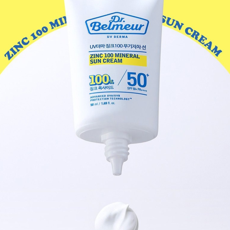 Dr. Belmeur UV Derma Zinc 100 Mineral Sun Cream SPF50+ PA++++ 50ml
