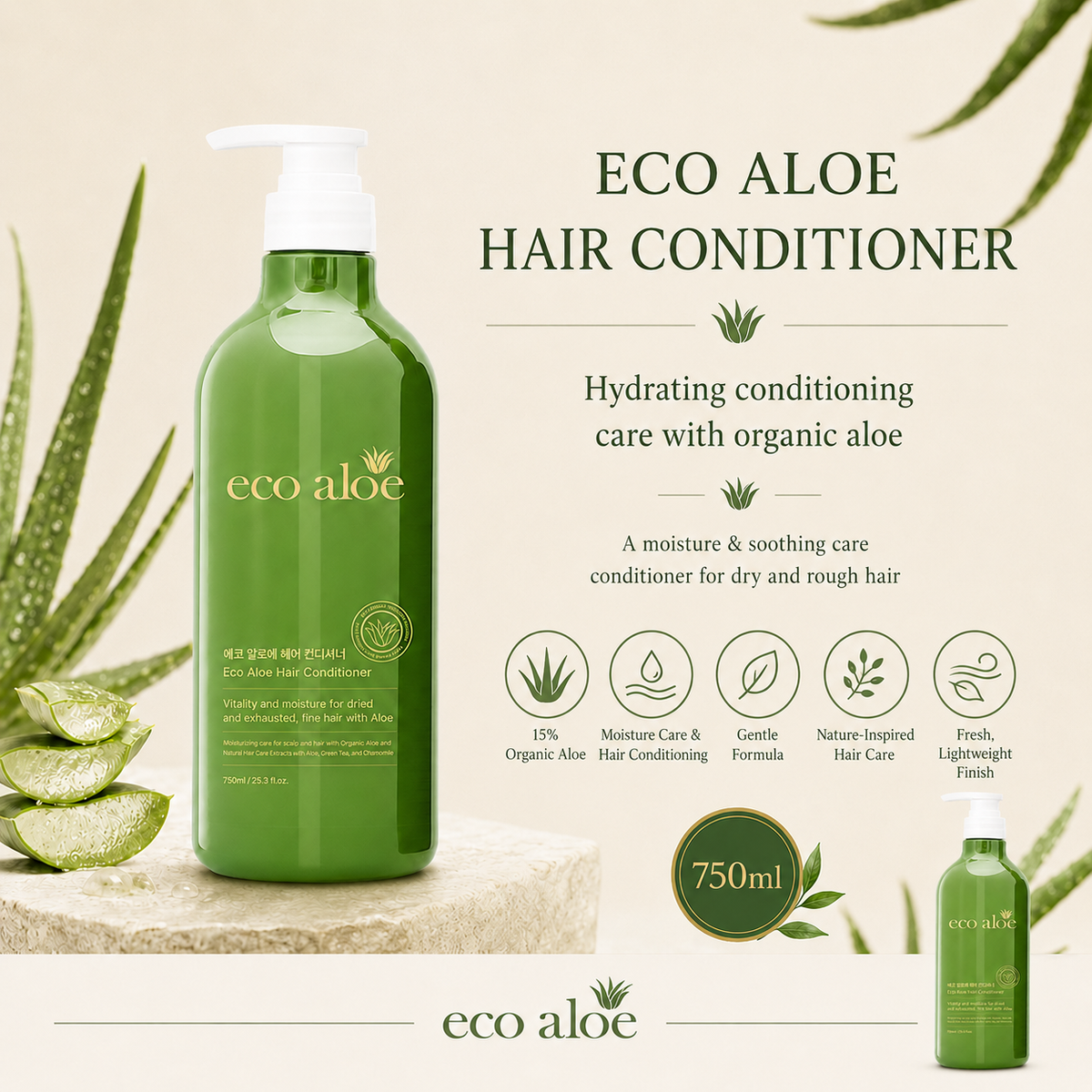 Rosee Eco Aloe Hair Conditioner 750ml