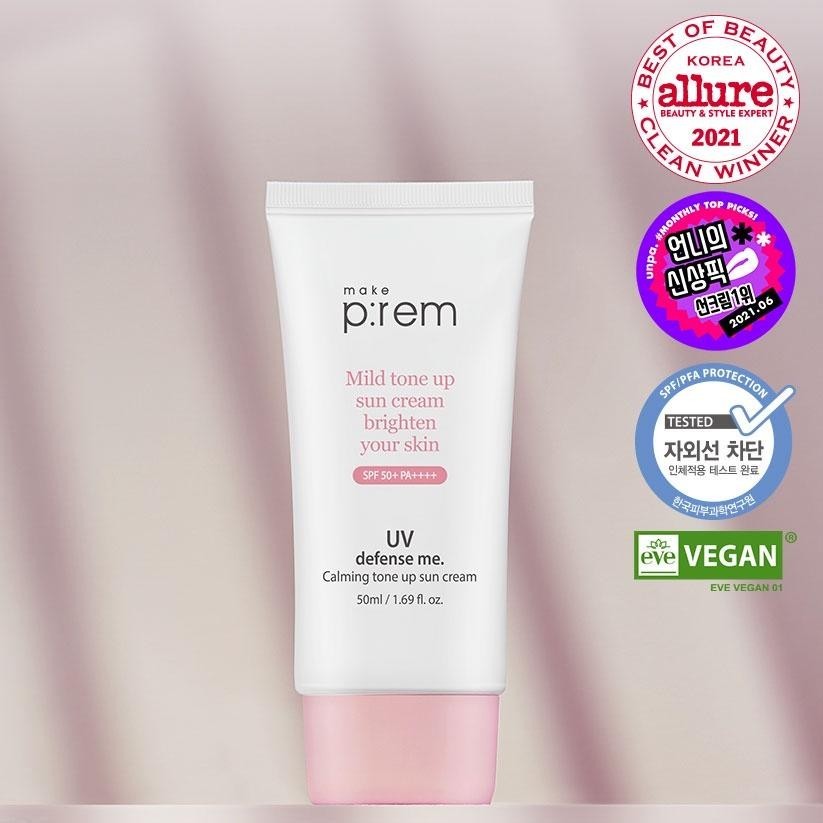 make p:rem UV Defense me. Calming Tone Up Sun Cream SPF50+,PA++++ 50ml