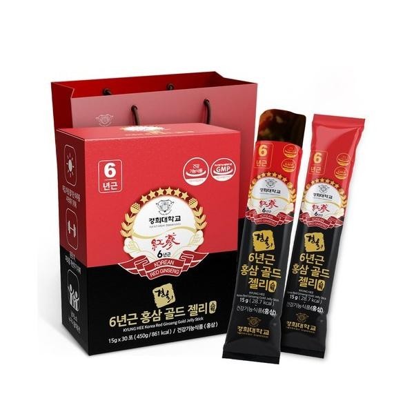 Kyunghee University 6year old Red Ginseng Stick Gold Jelly Stick 15g*30P