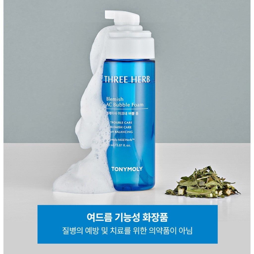 TONYMOLY THREE HERB Blemish AC Bubble Foam 150ml