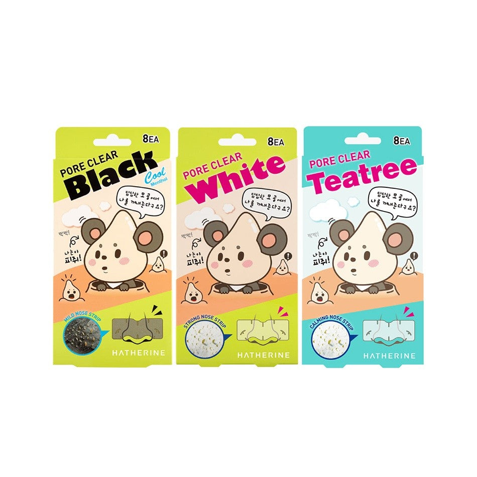 Hatherine Pore Clear Nose Pack 8ea / Whitehead, Blackhead, TeaTree