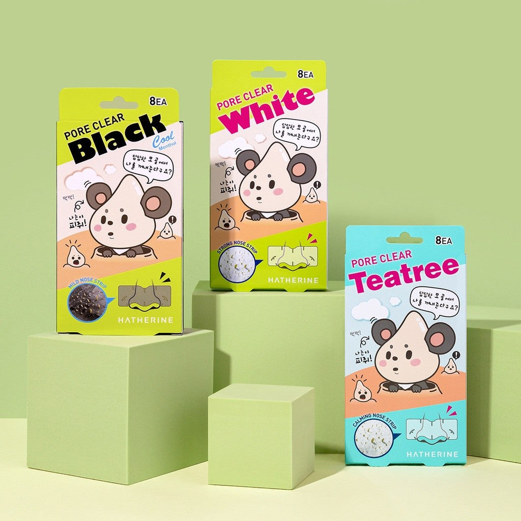 Hatherine Pore Clear Nose Pack 8ea / Whitehead, Blackhead, TeaTree