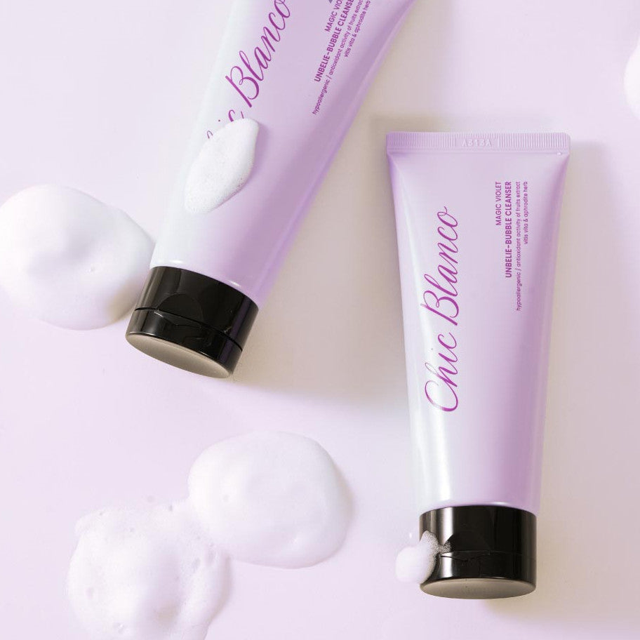 Chic Blanco Magic Violet Unbelie-Bubble Cleanser 100ml Natural active ingredients and anionic cleansing ingredients cleansing foam