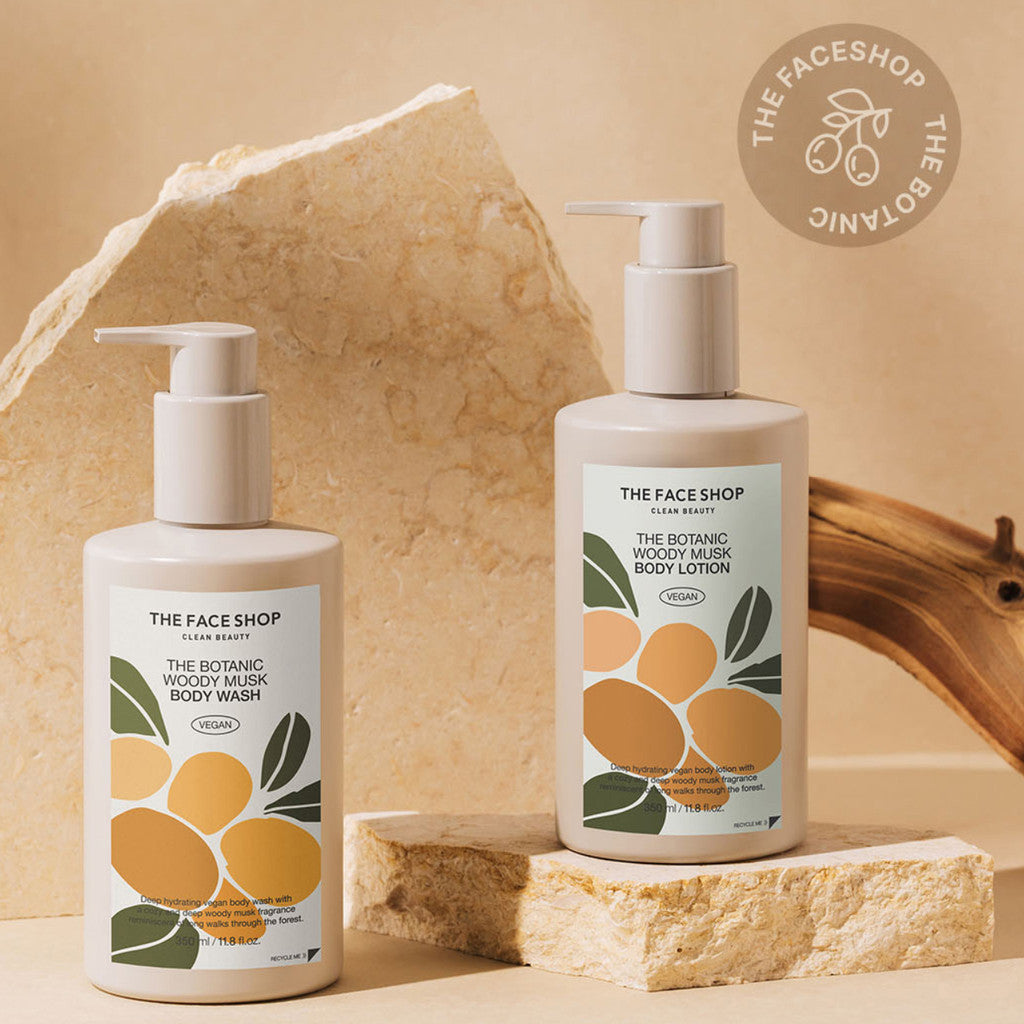 The Face Shop The Botanic Woody Musk Body Lotion/Body Wash 350ml