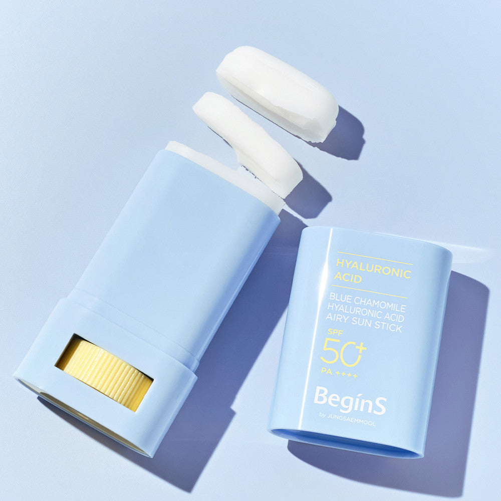 Begins by JUNGSAEMMOOL Blue Chamomile Hyaluronic Acid Airy Sun Stick 15g